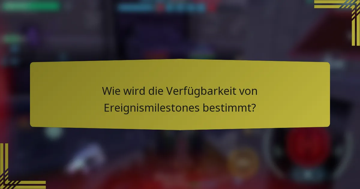 Wie wird die Verfügbarkeit von Ereignismilestones bestimmt?